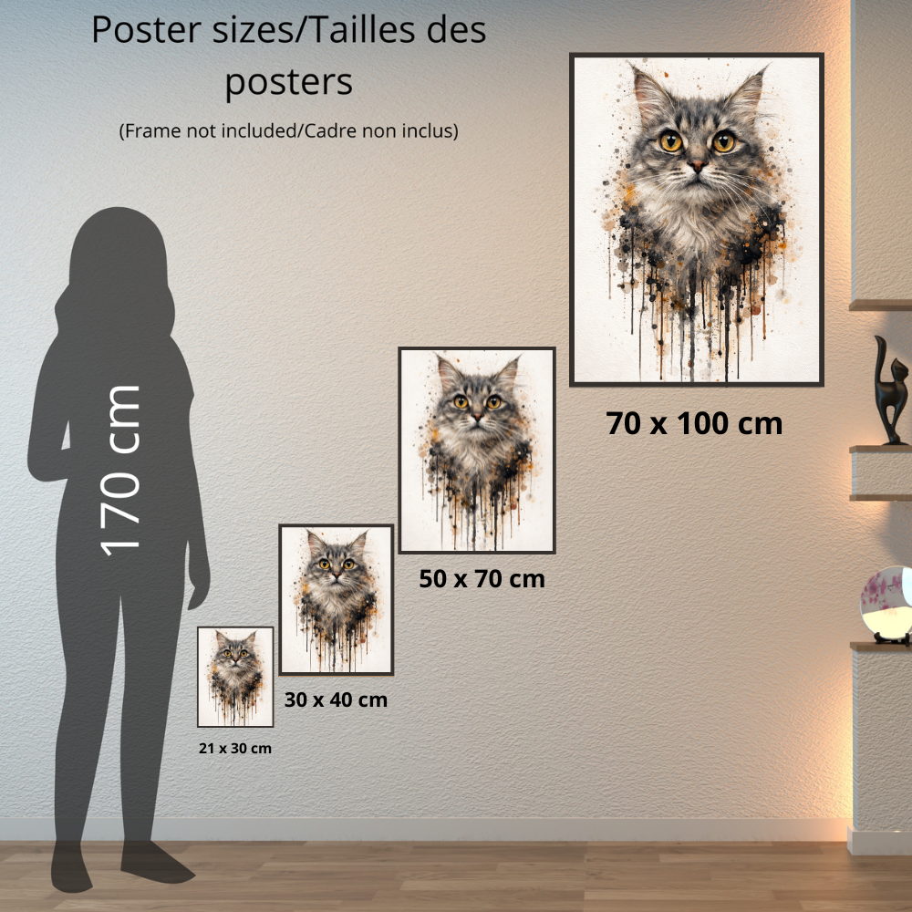 Portrait Animal Personnalisé Élégant – Poster Chien ou Chat Style Peinture Naturelle
