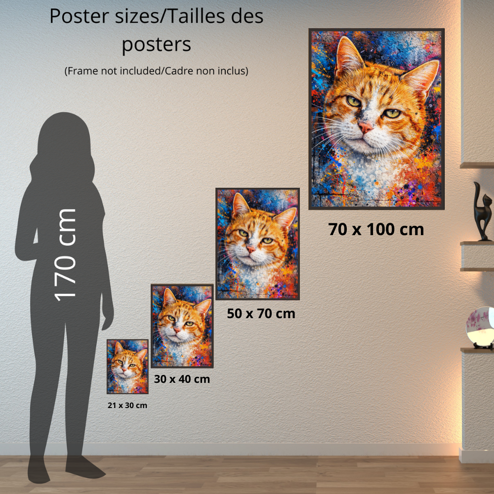 Portrait Animal Personnalisé Coloré – Poster Chien ou Chat Style Peinture Street Art Moderne (Copie)