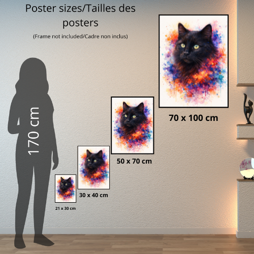 Portrait Animal Personnalisé Aquarelle Colorée – Poster Chien ou Chat Moderne