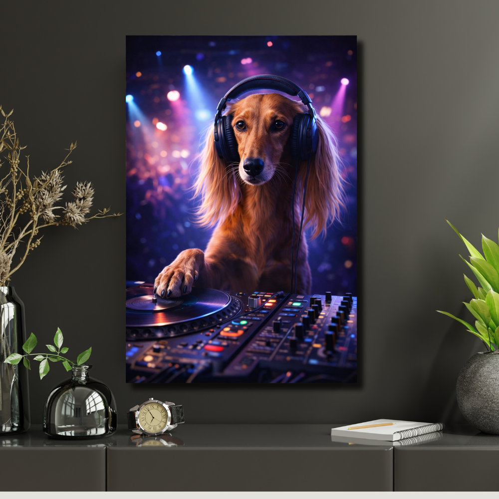 Portrait Animal Personnalisé DJ – Poster Chien ou Chat Musique avec Casque