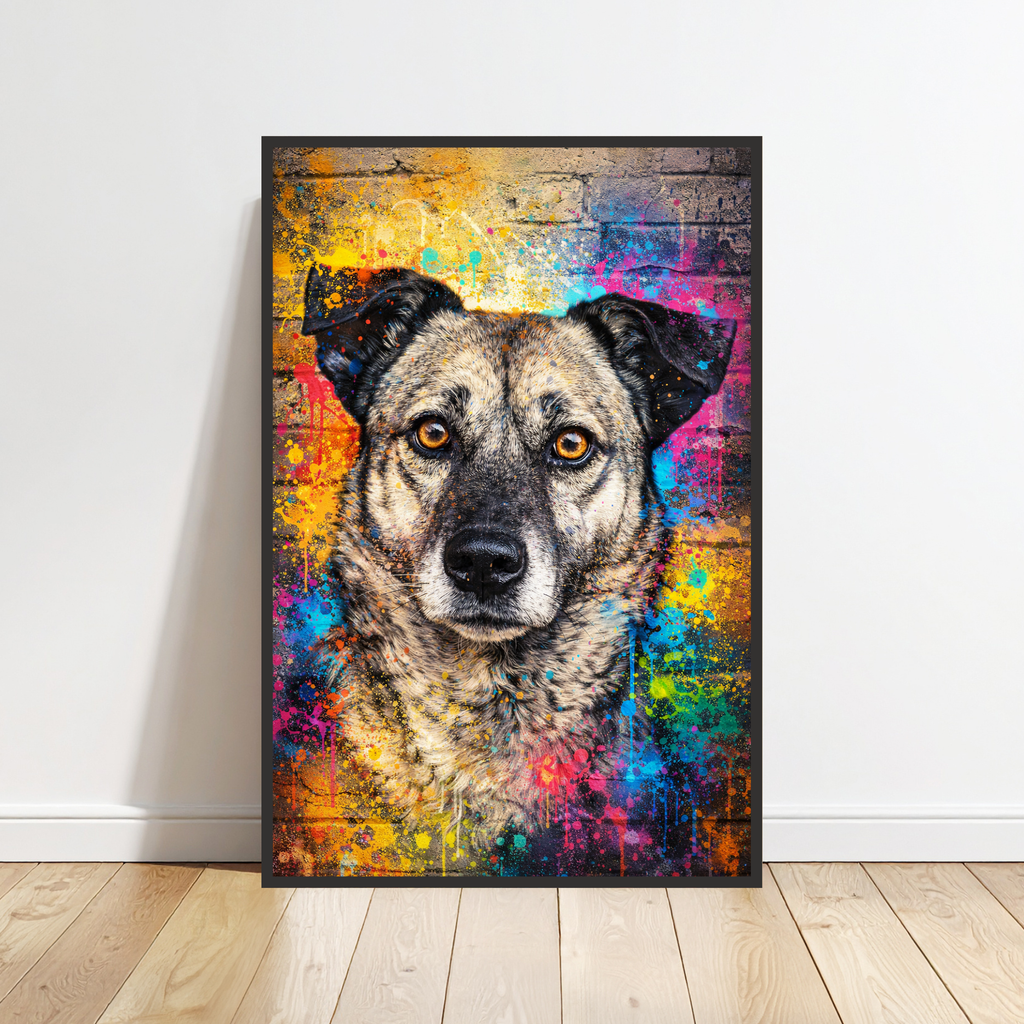 Portrait Animal Personnalisé Coloré – Poster Chien ou Chat Style Peinture Street Art Moderne (Copie)