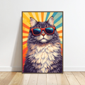 Poster Animal Personnalisé Fun – Portrait Chien ou Chat avec Lunettes Style Pop Coloré