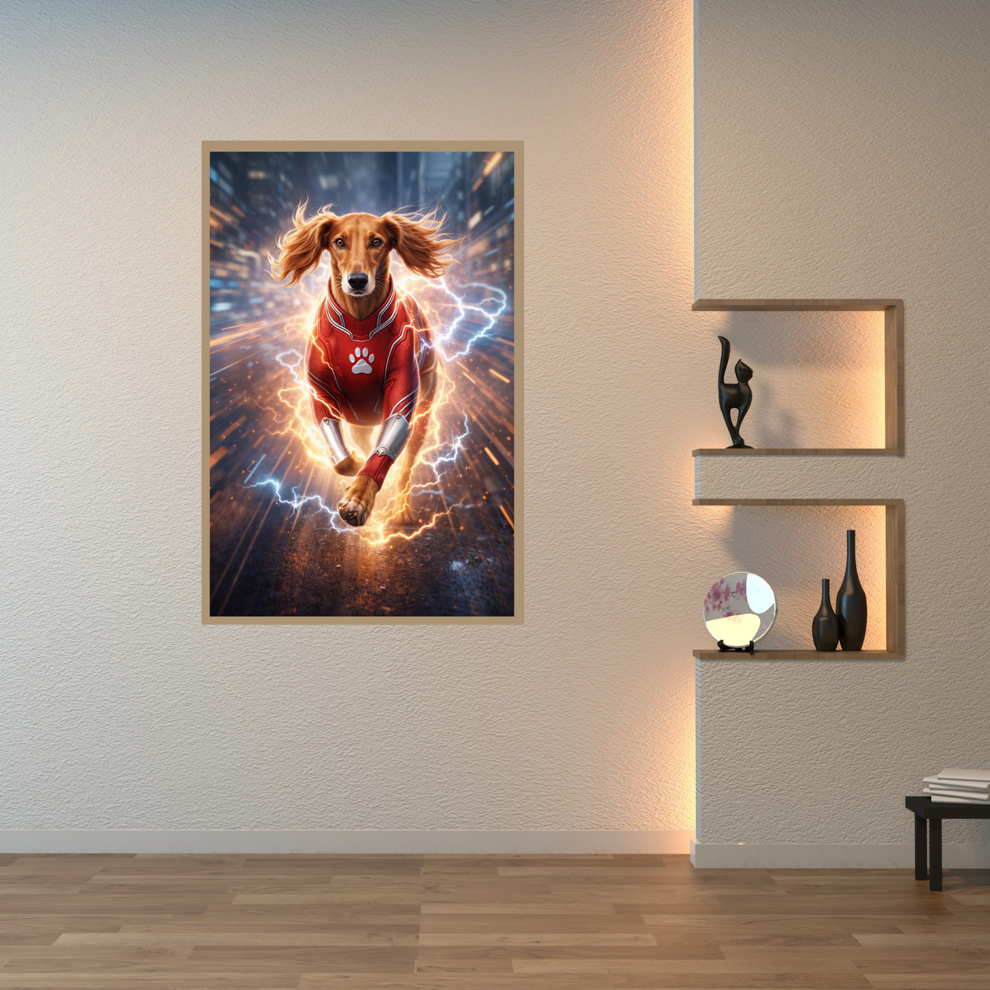 Portrait Animal Personnalisé Super-Héros – Poster Chien ou Chat Héros en Action