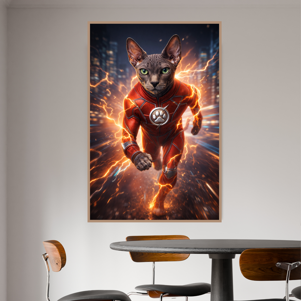 Portrait Animal Personnalisé Super-Héros – Poster Chien ou Chat Héros en Action