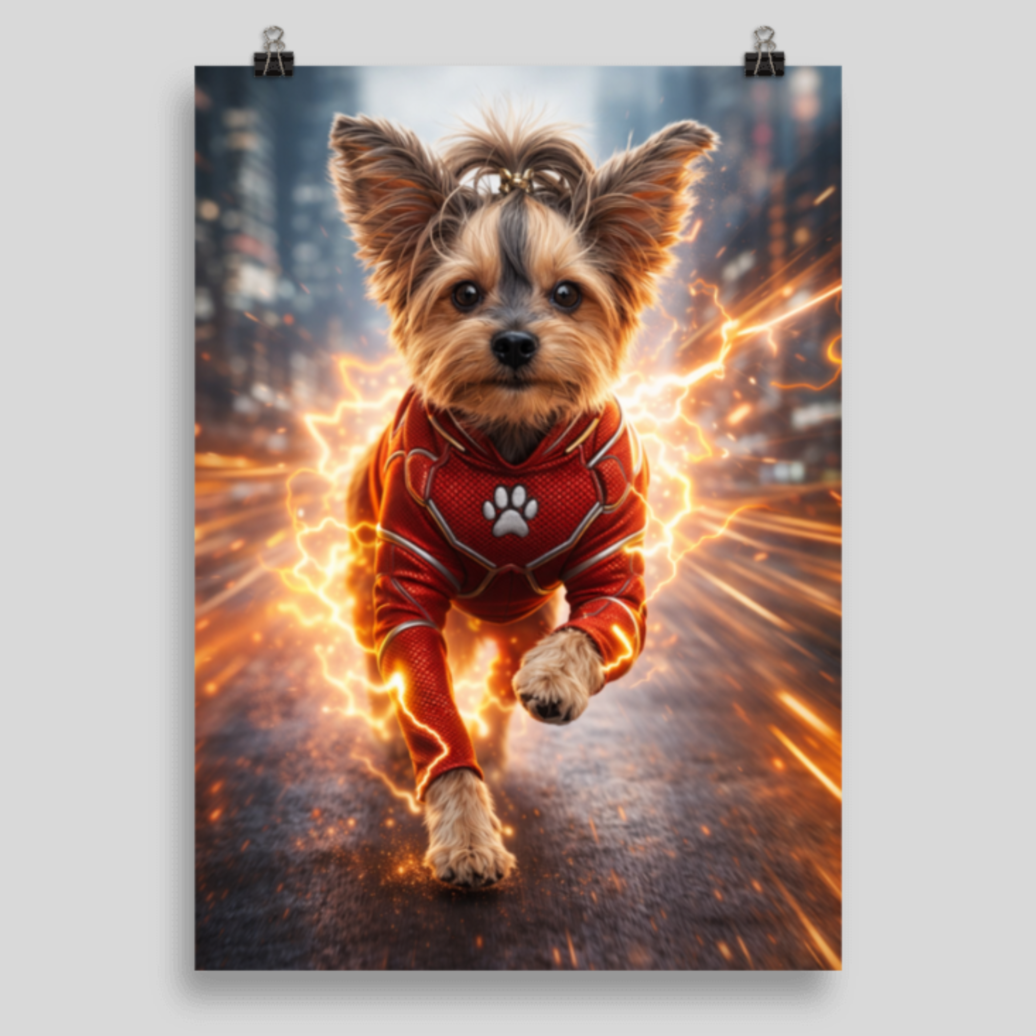Portrait Animal Personnalisé Super-Héros – Poster Chien ou Chat Héros en Action