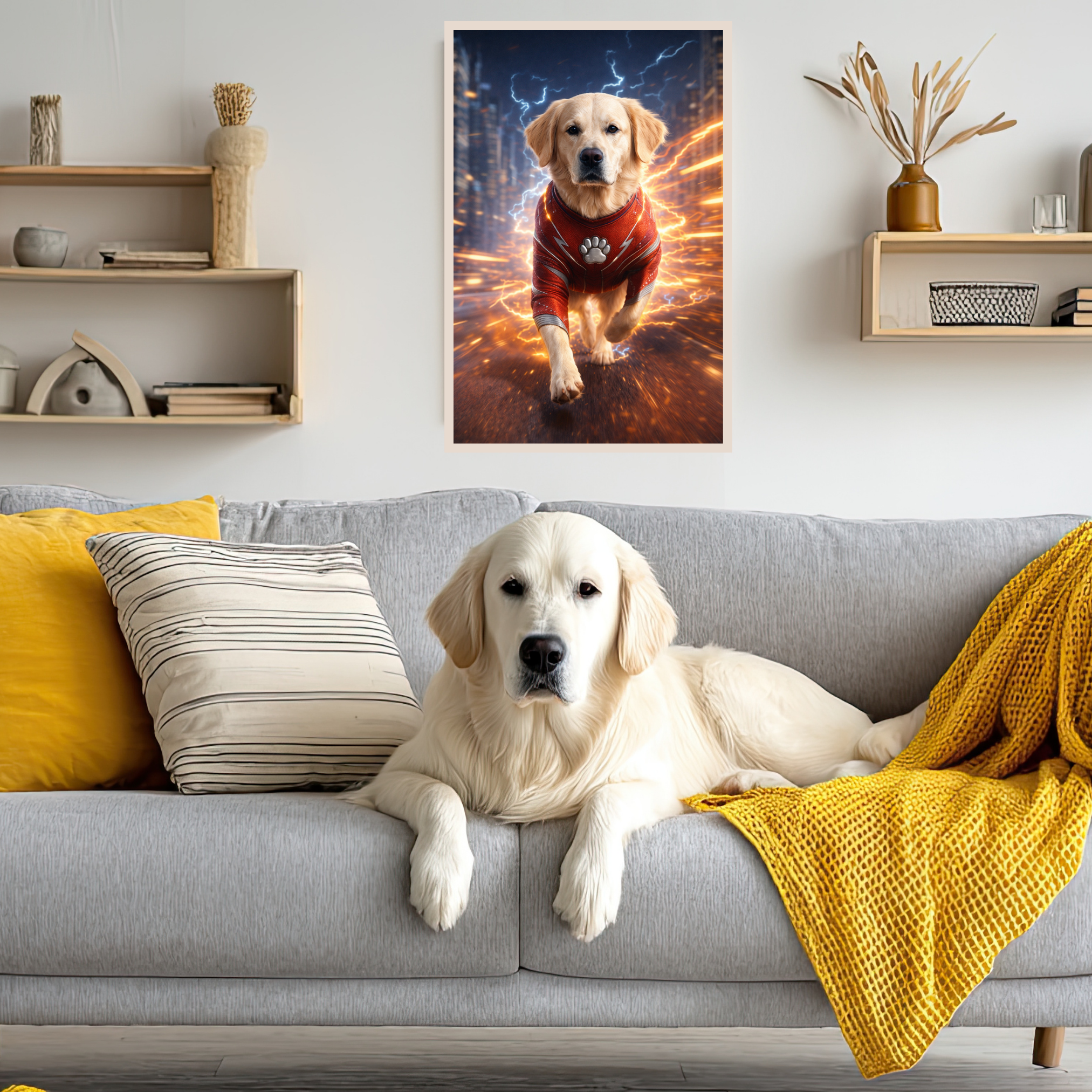 Portrait Animal Personnalisé Super-Héros – Poster Chien ou Chat Héros en Action