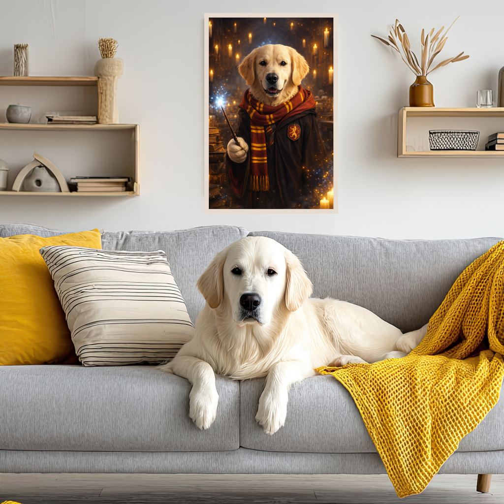 Portrait Animal Magicien Personnalisé – Poster Chien ou Chat Style Fantaisie
