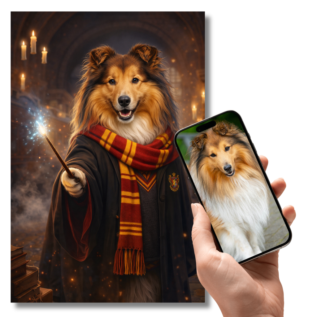 Portrait Animal Magicien Personnalisé – Poster Chien ou Chat Style Fantaisie
