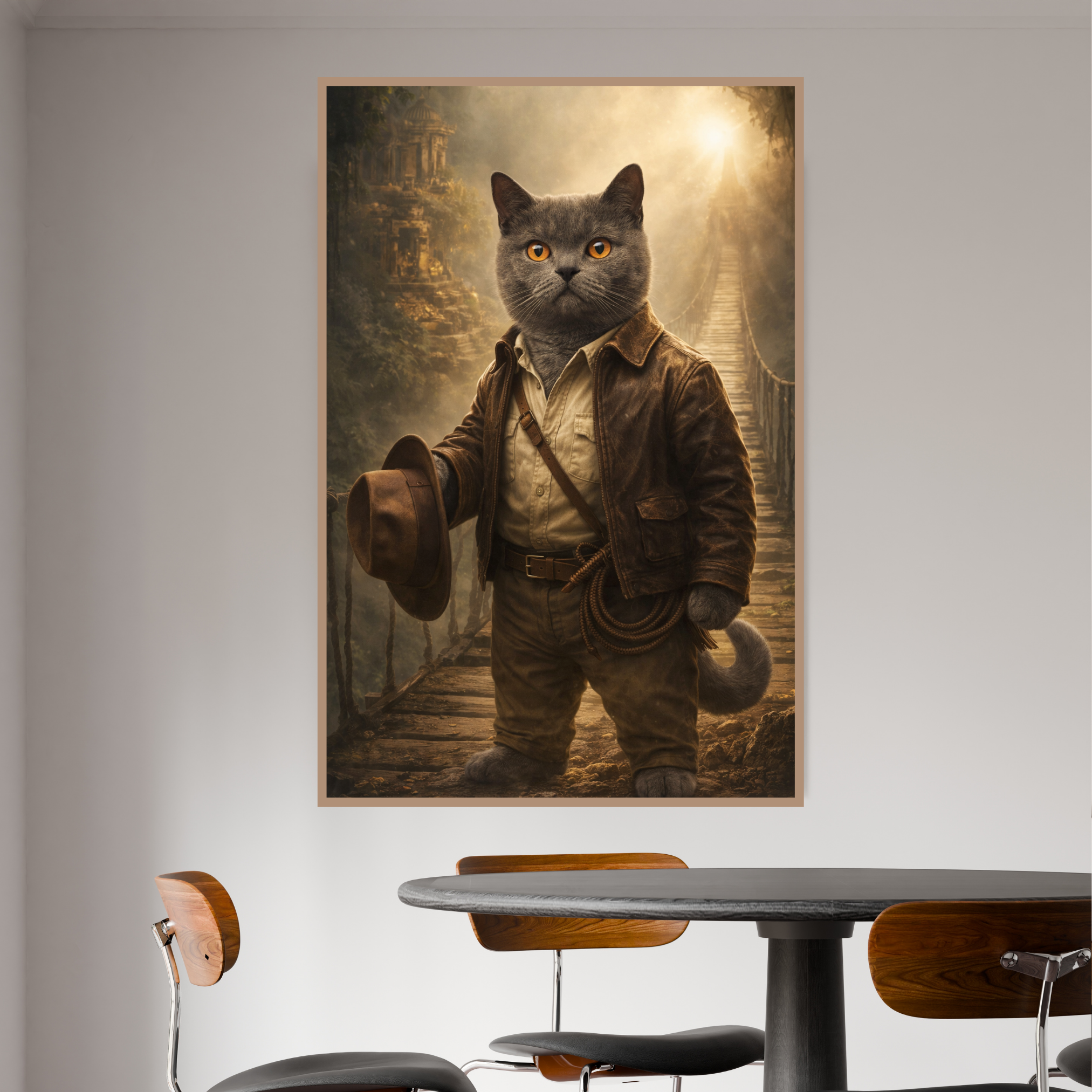 Portrait Animal Aventurier Personnalisé – Poster Chien ou Chat Style Exploration