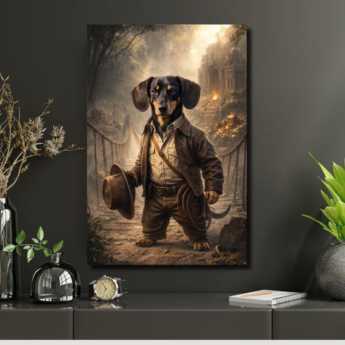 Portrait Animal Aventurier Personnalisé – Poster Chien ou Chat Style Exploration