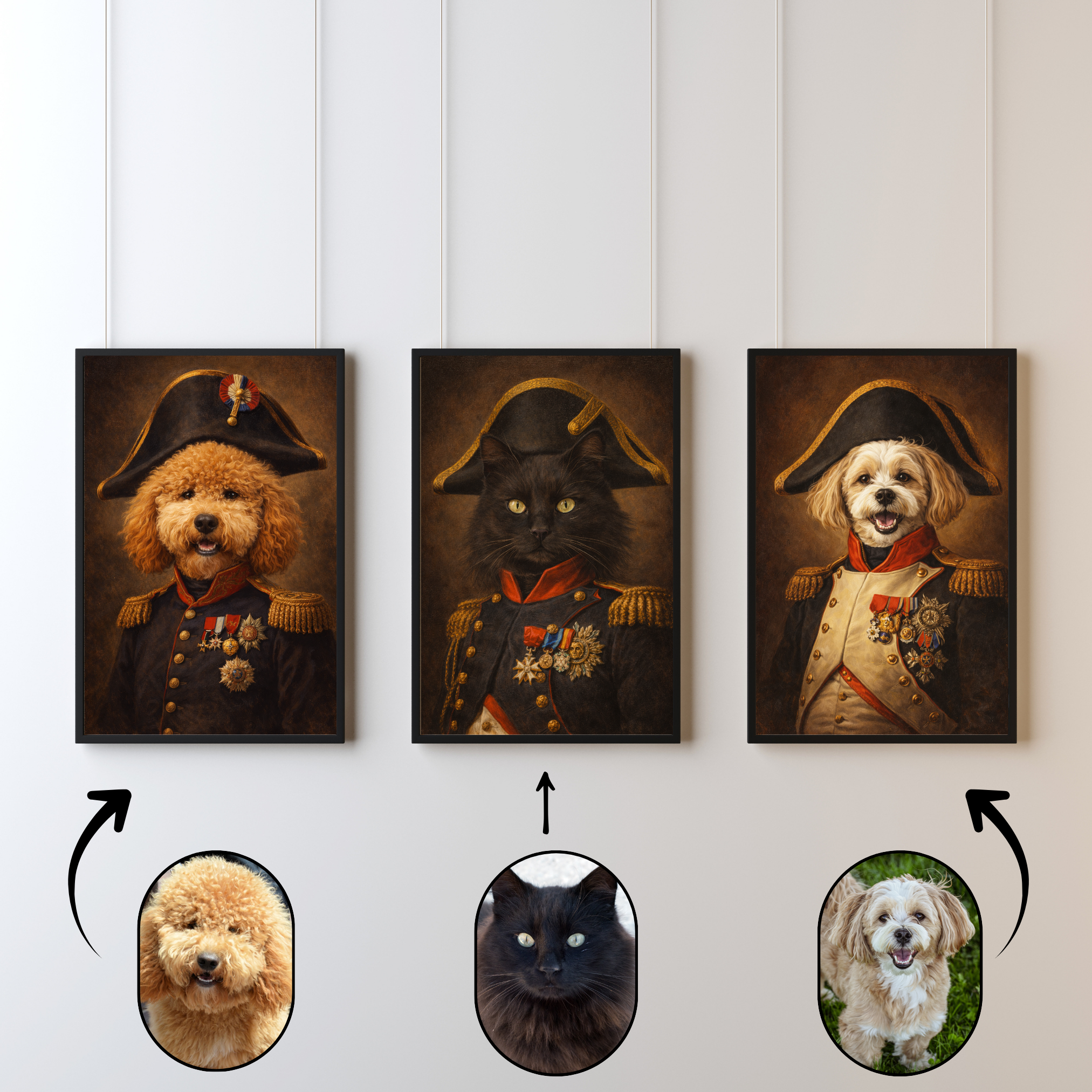 Portrait Animal Empereur Personnalisé – Poster Chien ou Chat Style Royal et Historique
