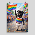 Portrait Chien Personnalisé Pride – Poster Animal Coloré Arc-en-ciel Style Festif et Joyeux