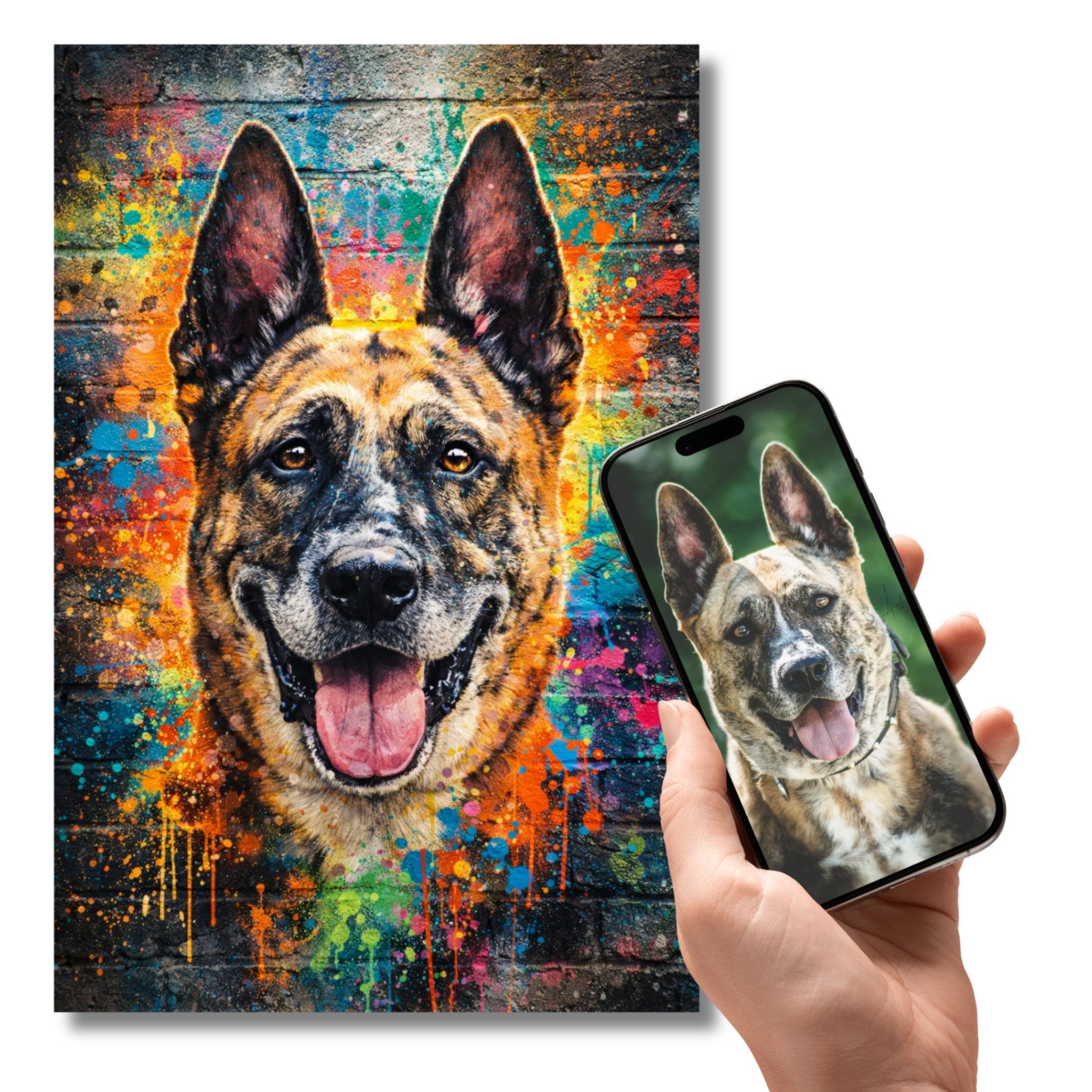 Portrait Animal Personnalisé Coloré – Poster Chien ou Chat Style Peinture Street Art Moderne (Copie)