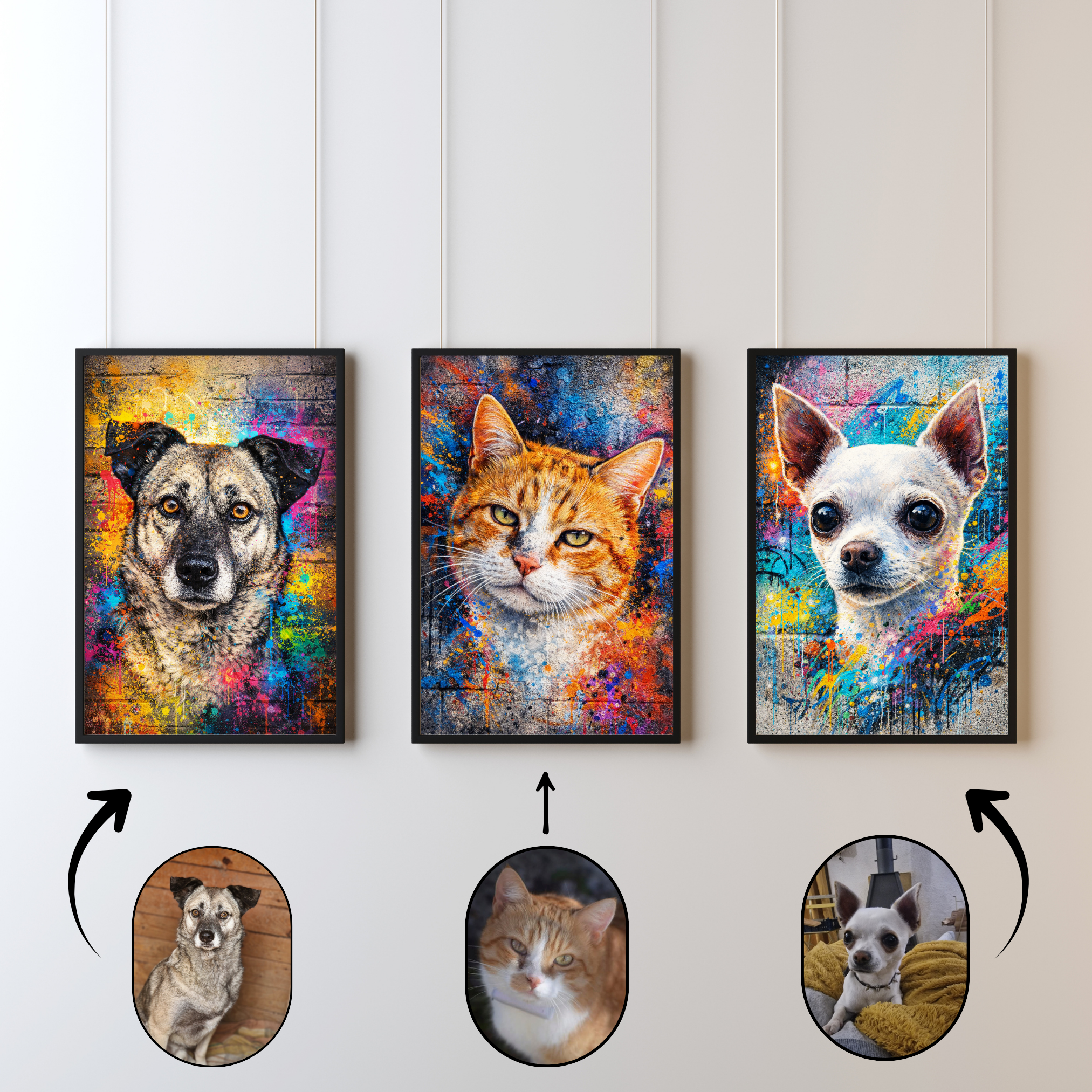Portrait Animal Personnalisé Coloré – Poster Chien ou Chat Style Peinture Street Art Moderne (Copie)