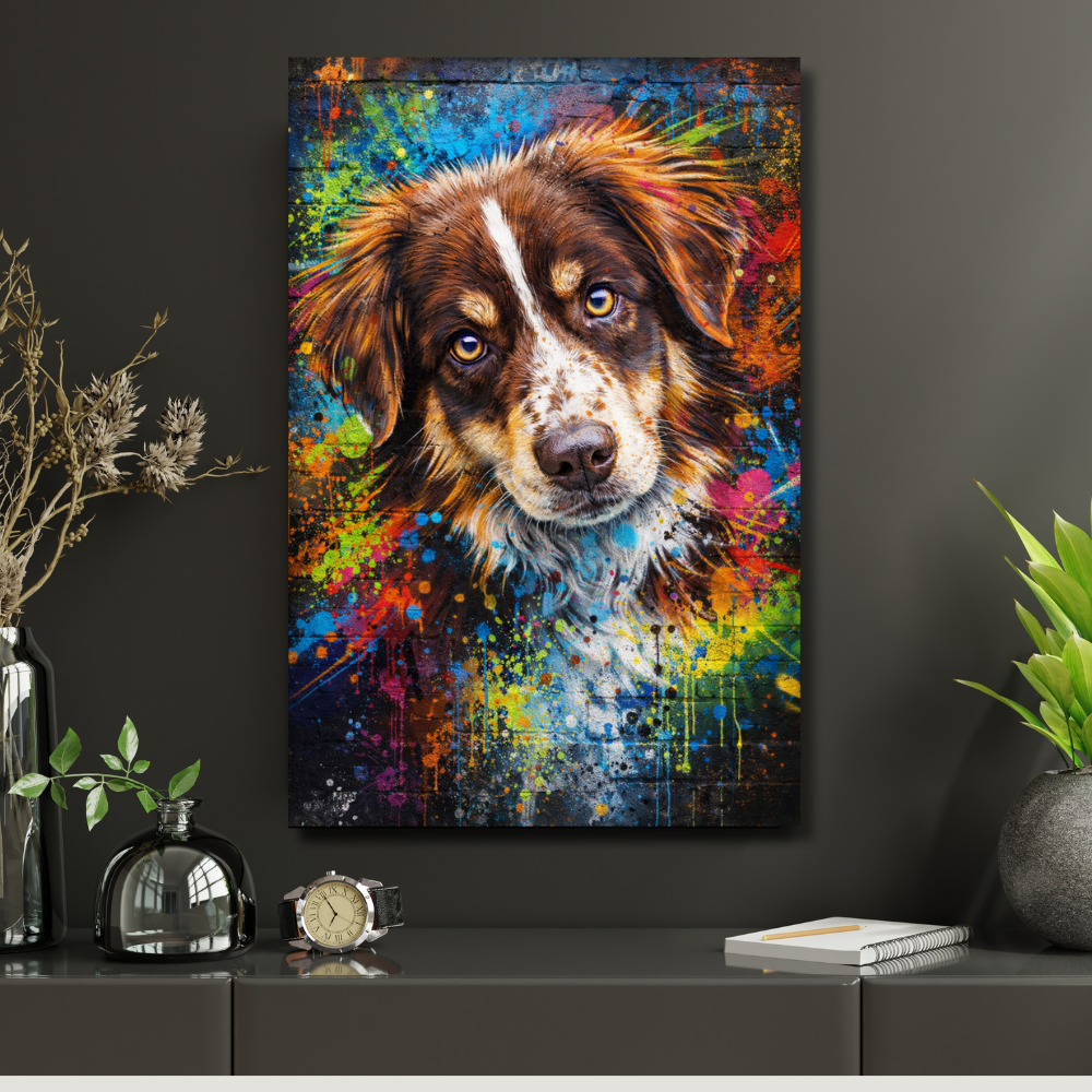 Portrait Animal Personnalisé Coloré – Poster Chien ou Chat Style Peinture Street Art Moderne (Copie)