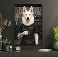 Portrait Animal Personnalisé Tatoueur – Poster Chien ou Chat Style Studio Tattoo Moderne