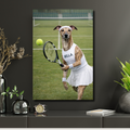Portrait Animal Personnalisé Tennis – Poster Chien ou Chat Sportif avec Prénom