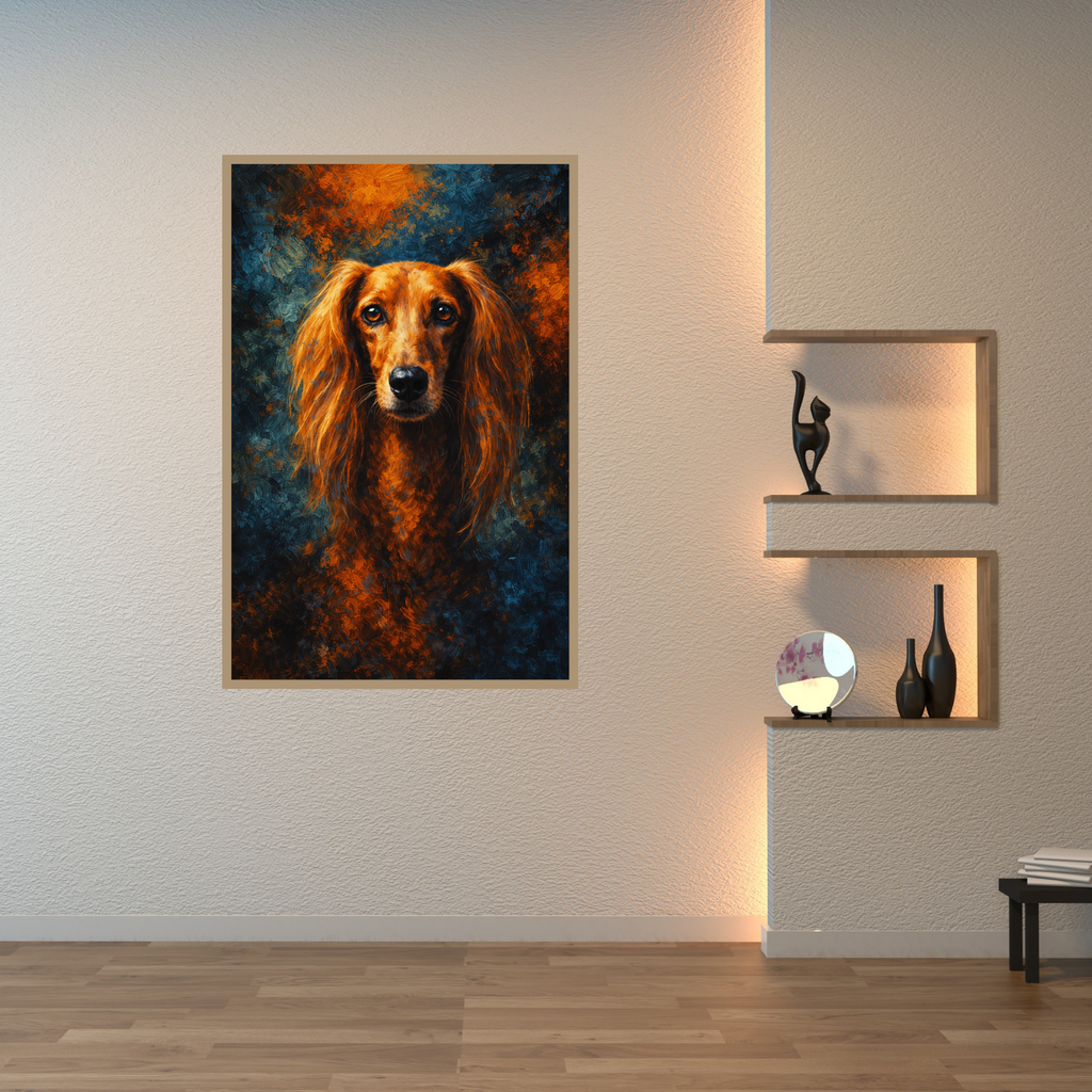 Poster Animal Personnalisé Effet Toile – Portrait Artistique Chien ou Chat Style Peinture Texturée