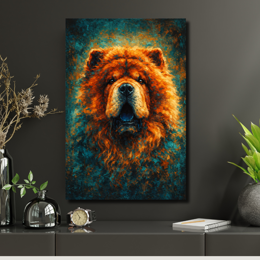 Poster Animal Personnalisé Effet Toile – Portrait Artistique Chien ou Chat Style Peinture Texturée