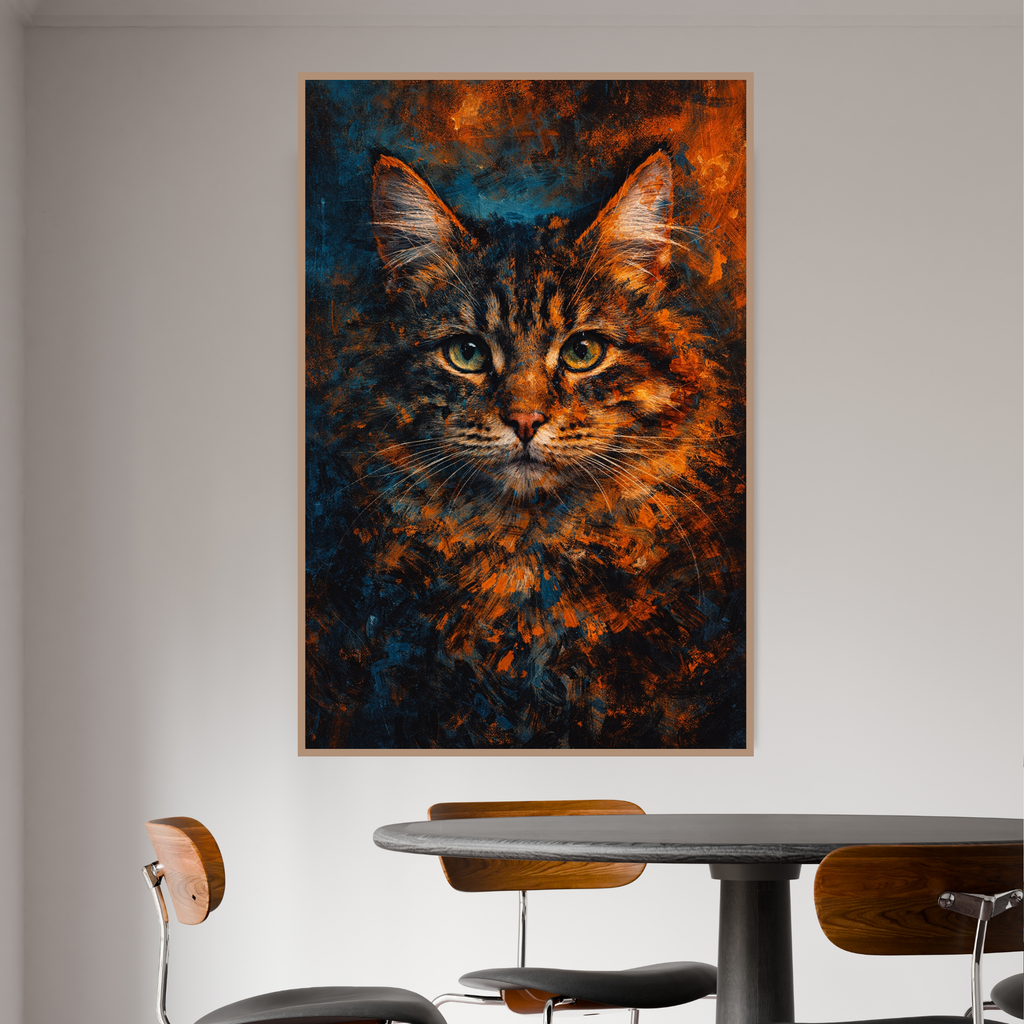 Poster Animal Personnalisé Effet Toile – Portrait Artistique Chien ou Chat Style Peinture Texturée
