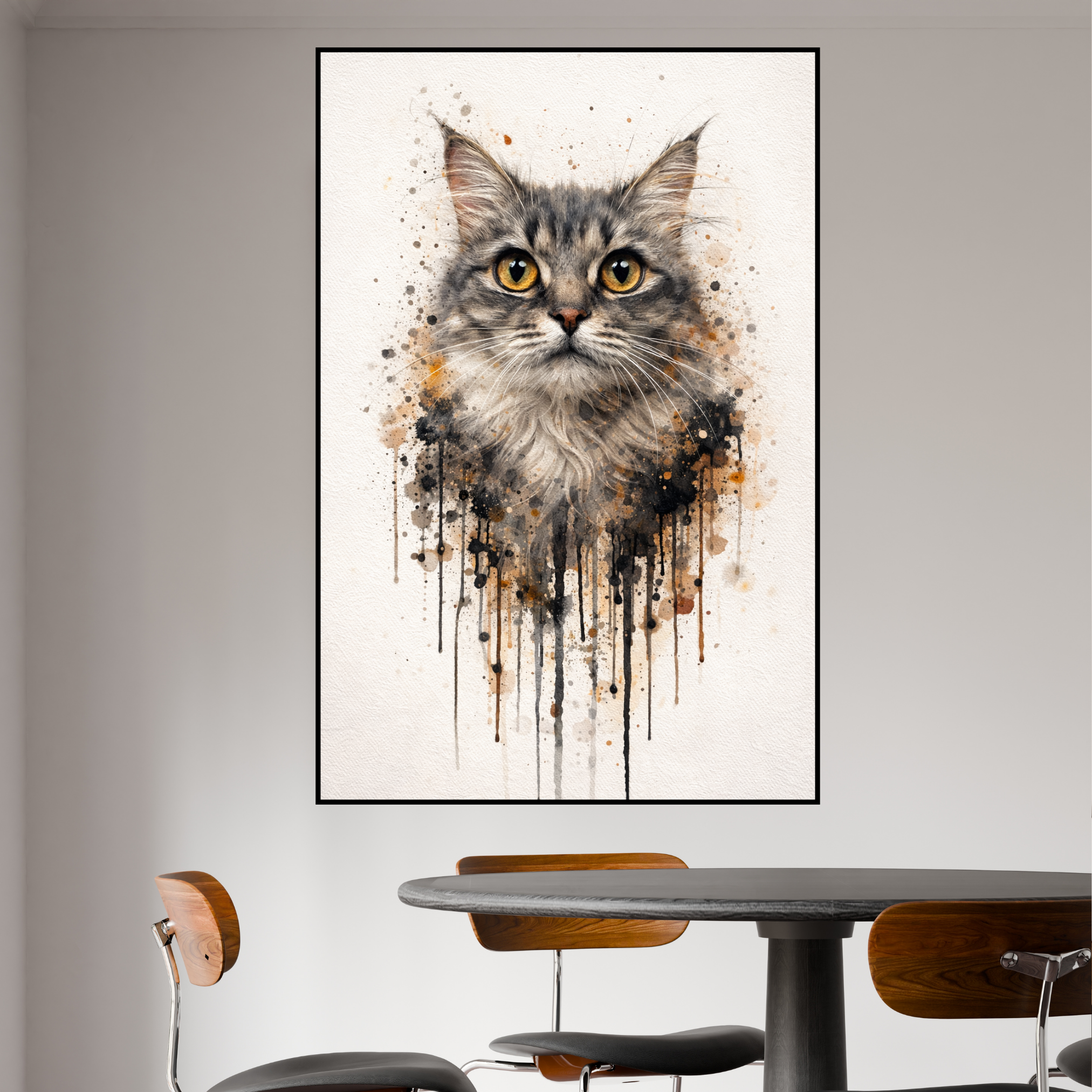 Portrait Animal Personnalisé Élégant – Poster Chien ou Chat Style Peinture Naturelle
