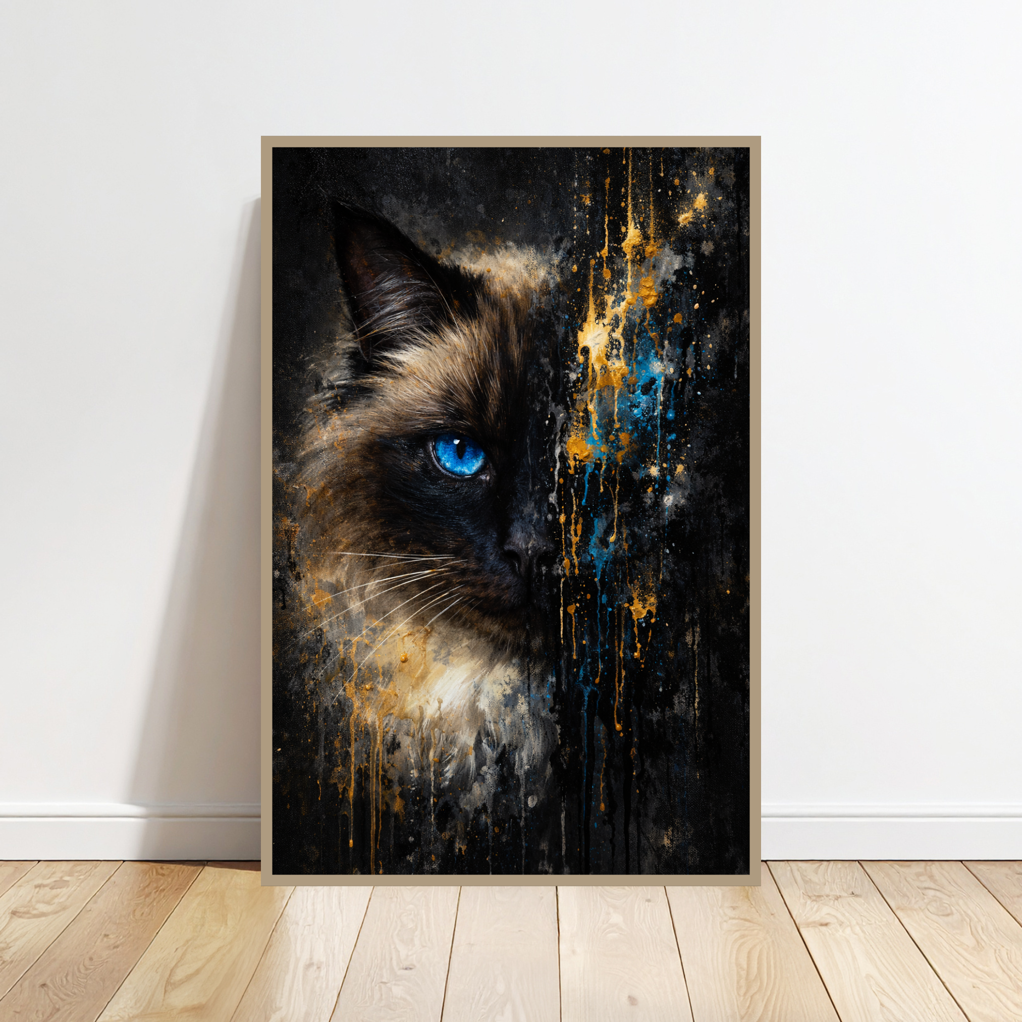 Portrait Animal Personnalisé Artistique – Poster Chien ou Chat Style Peinture Moderne Abstraite