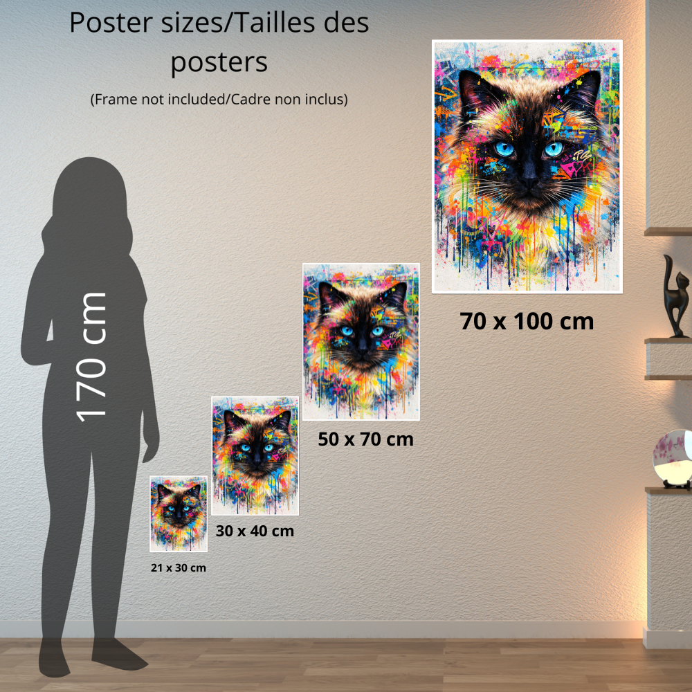 Portrait Animal Personnalisé Street Art – Poster Chien ou Chat Style Graffiti Coloré