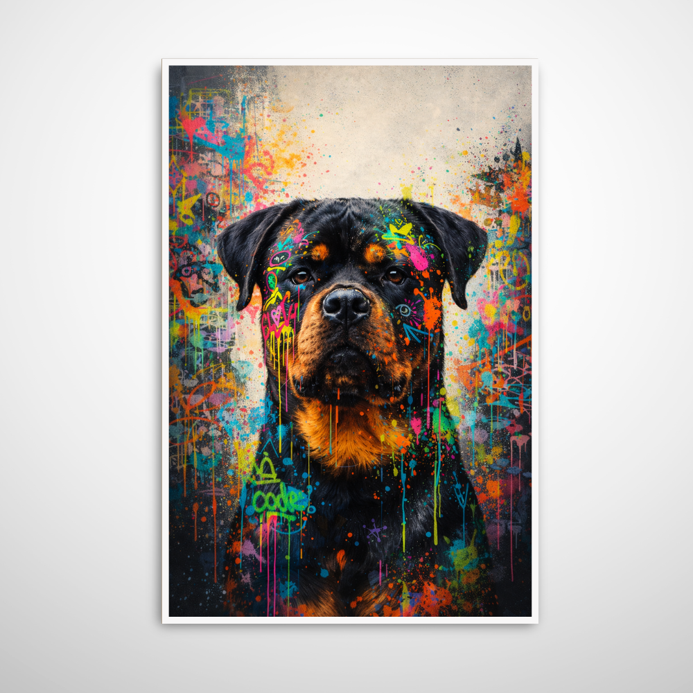 Portrait Animal Personnalisé Street Art – Poster Chien ou Chat Style Graffiti Coloré