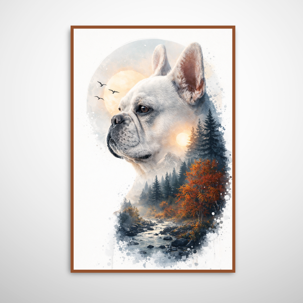 Portrait Animal Personnalisé Style Paysage Nature – Poster Artistique Unique Chien ou Chat