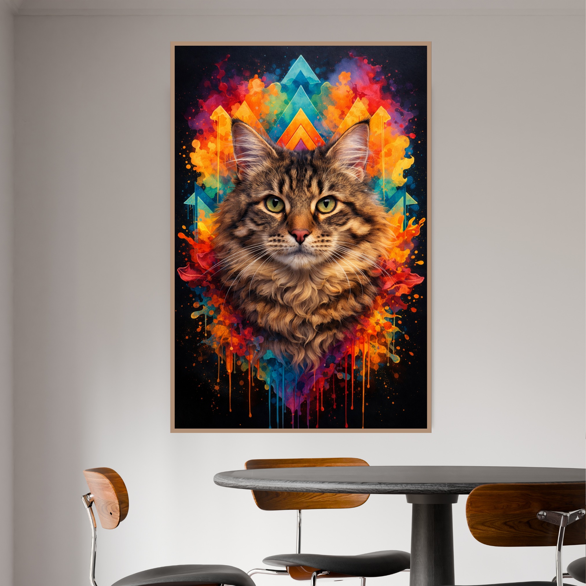 Poster Animal Personnalisé Coloré – Portrait Moderne Chien ou Chat Style Pop Art Géométrique