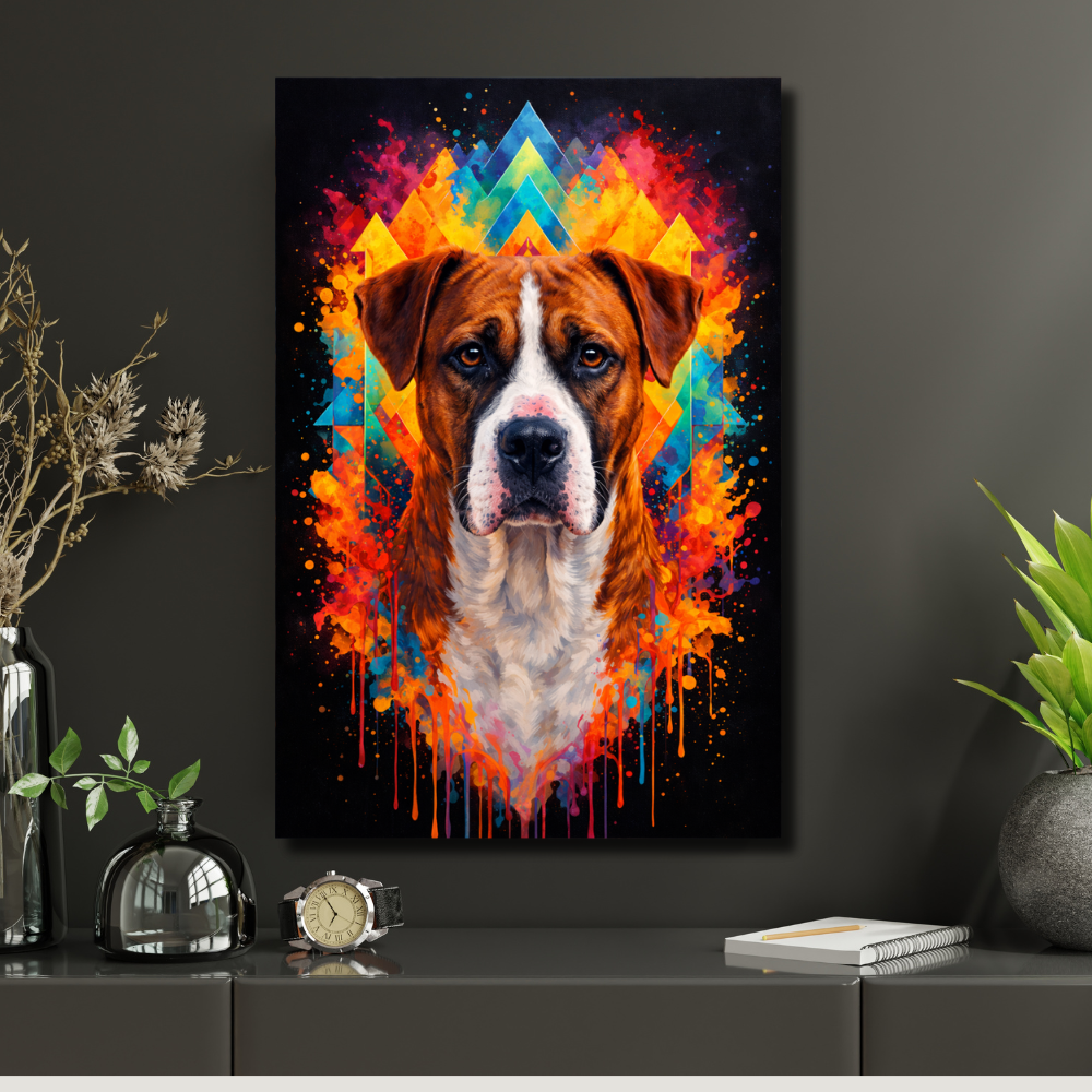 Poster Animal Personnalisé Coloré – Portrait Moderne Chien ou Chat Style Pop Art Géométrique