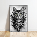 Poster Animal Personnalisé Artistique – Portrait Moderne Noir et Blanc Chien ou Chat