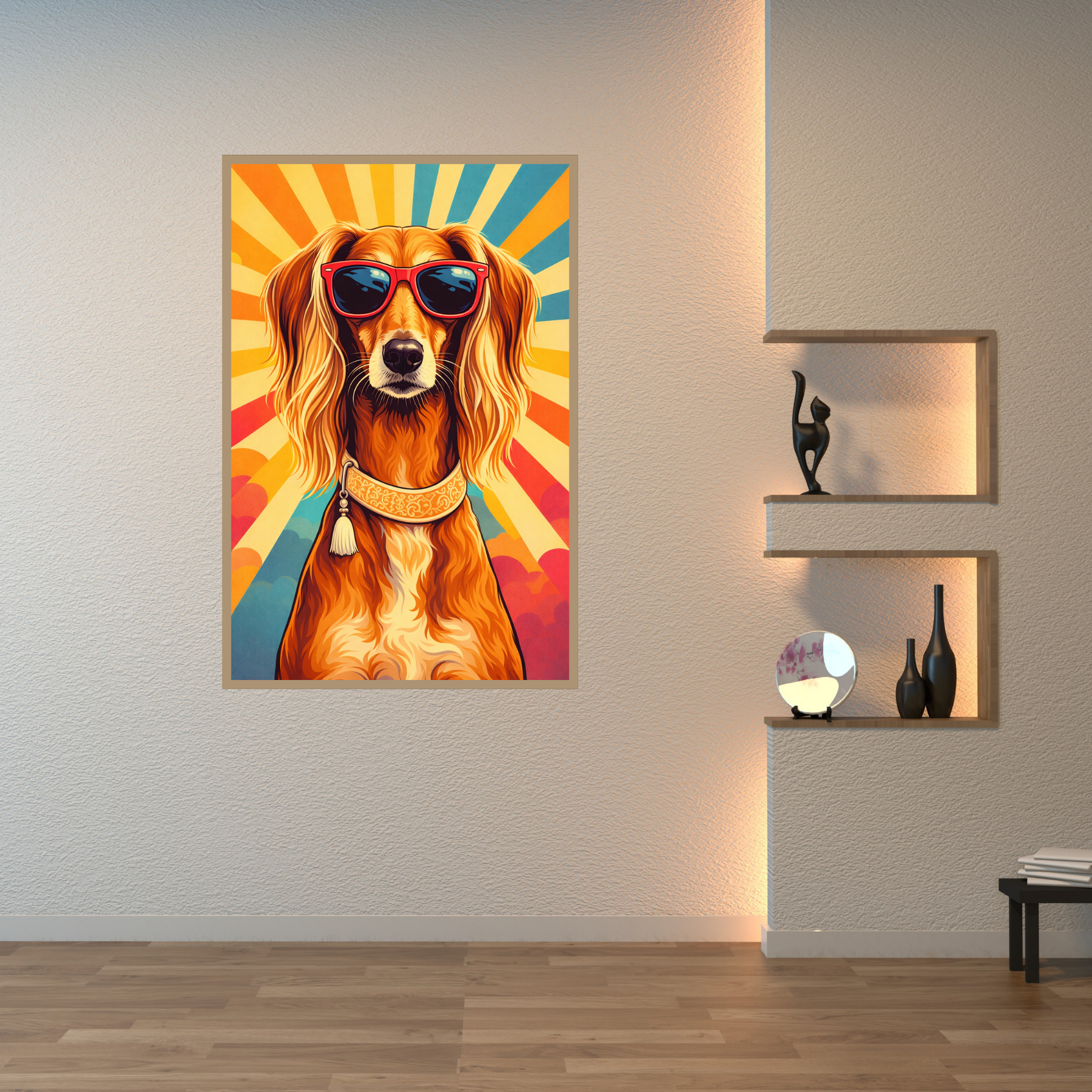 Poster Animal Personnalisé Fun – Portrait Chien ou Chat avec Lunettes Style Pop Coloré