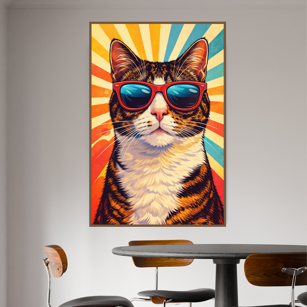 Poster Animal Personnalisé Fun – Portrait Chien ou Chat avec Lunettes Style Pop Coloré