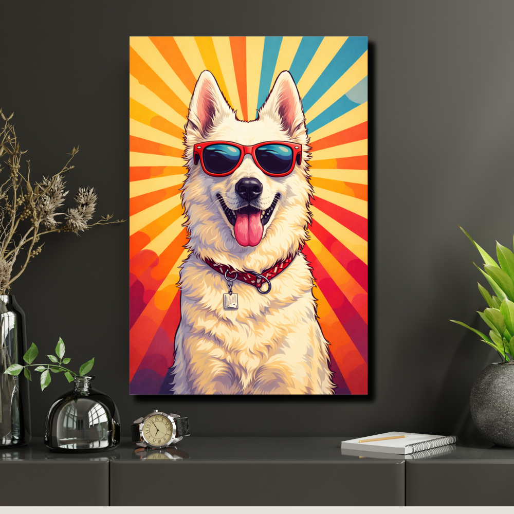 Poster Animal Personnalisé Fun – Portrait Chien ou Chat avec Lunettes Style Pop Coloré