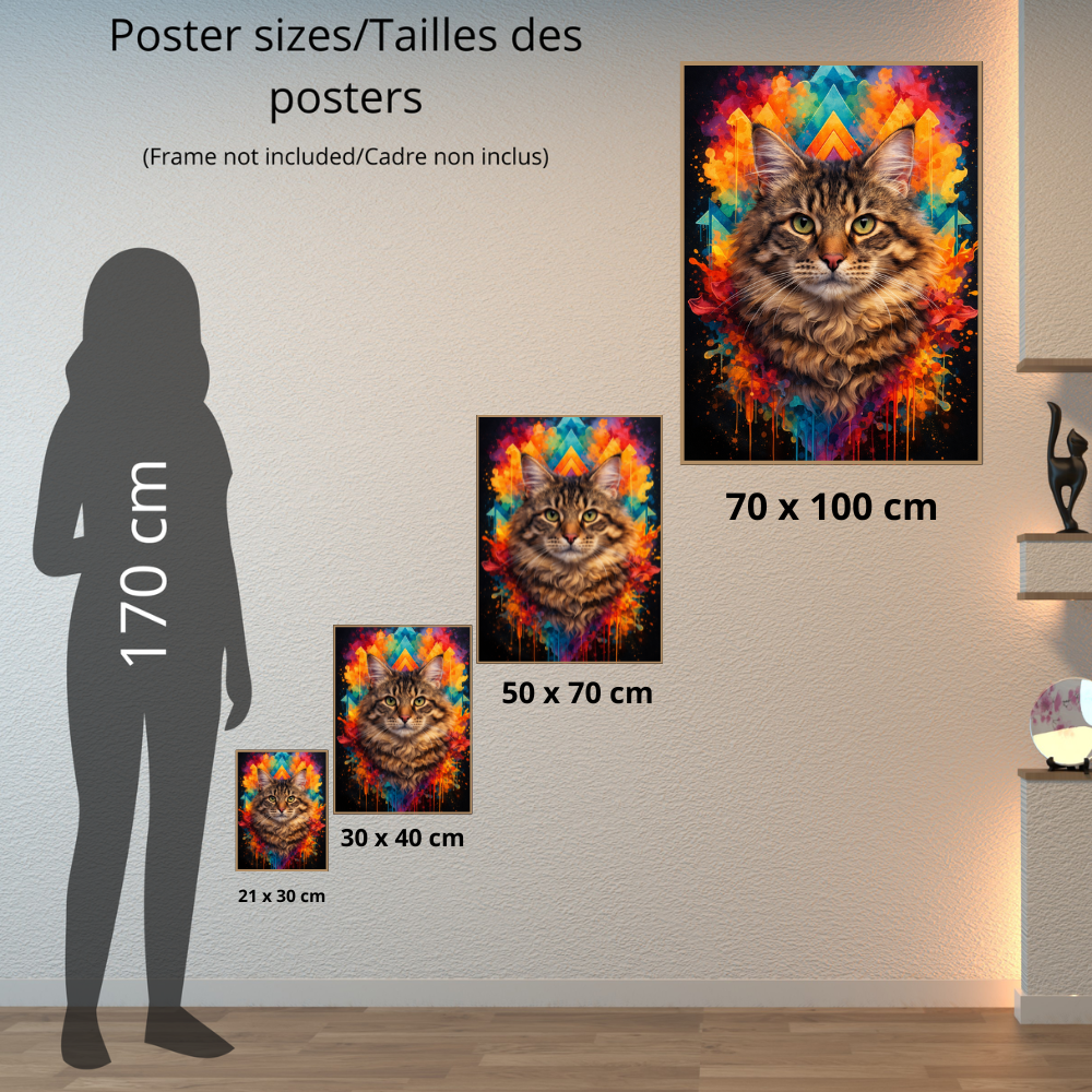 Poster Animal Personnalisé Coloré – Portrait Moderne Chien ou Chat Style Pop Art Géométrique