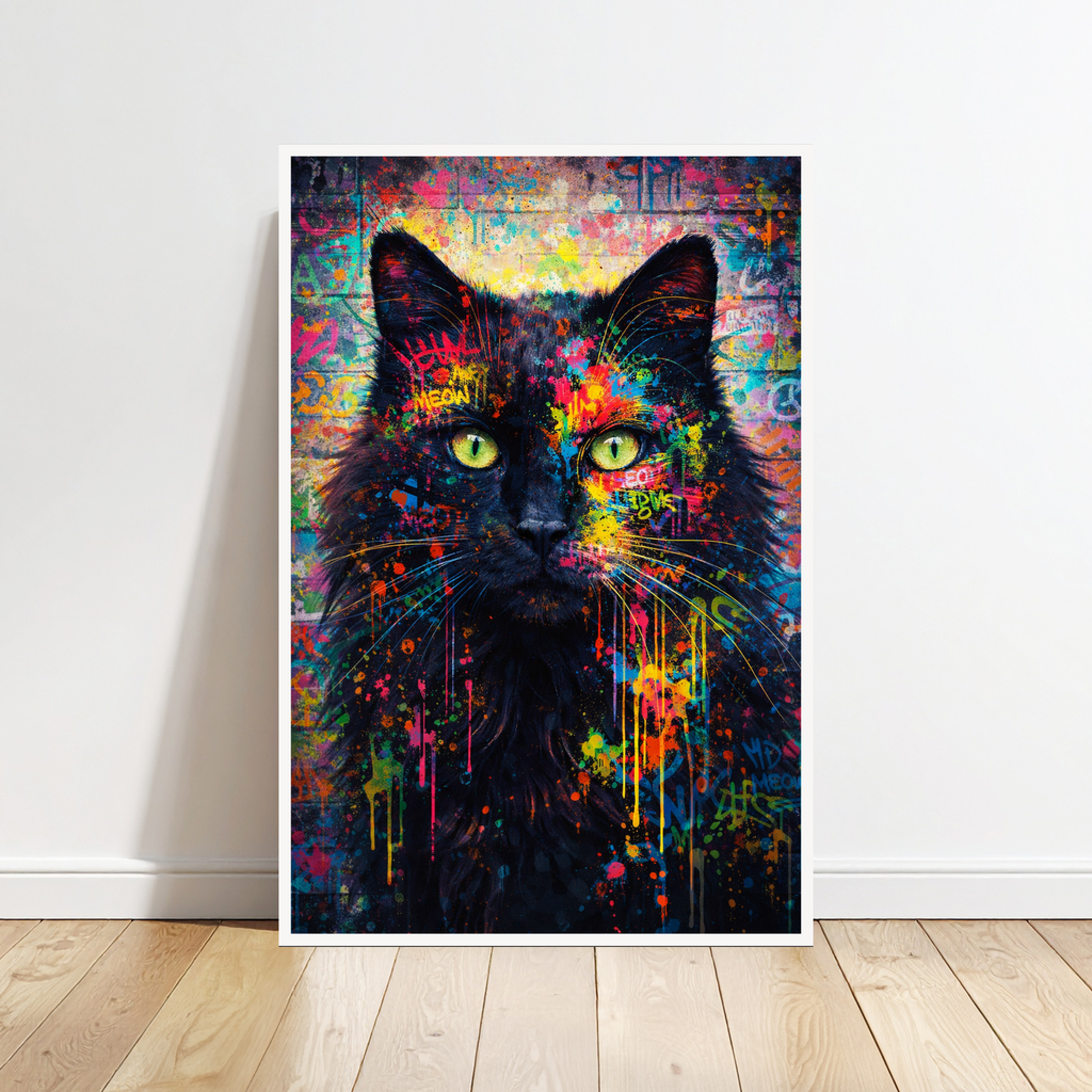 Portrait Animal Personnalisé Street Art – Poster Chien ou Chat Style Graffiti Coloré