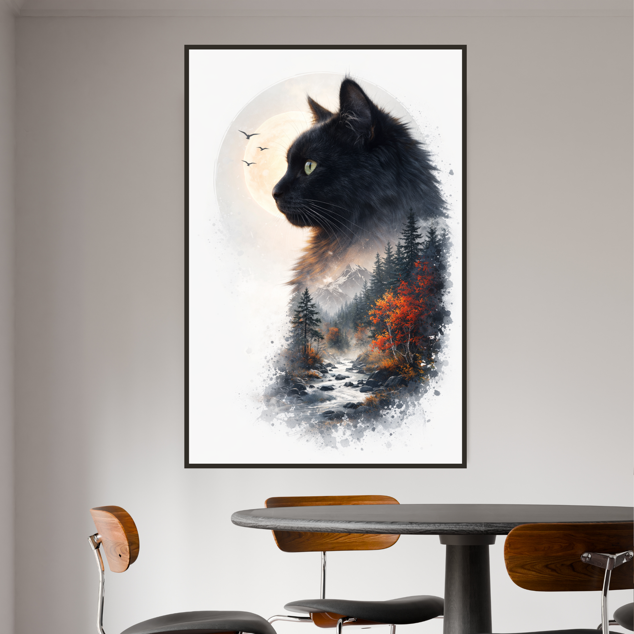 Portrait Animal Personnalisé Style Paysage Nature – Poster Artistique Unique Chien ou Chat