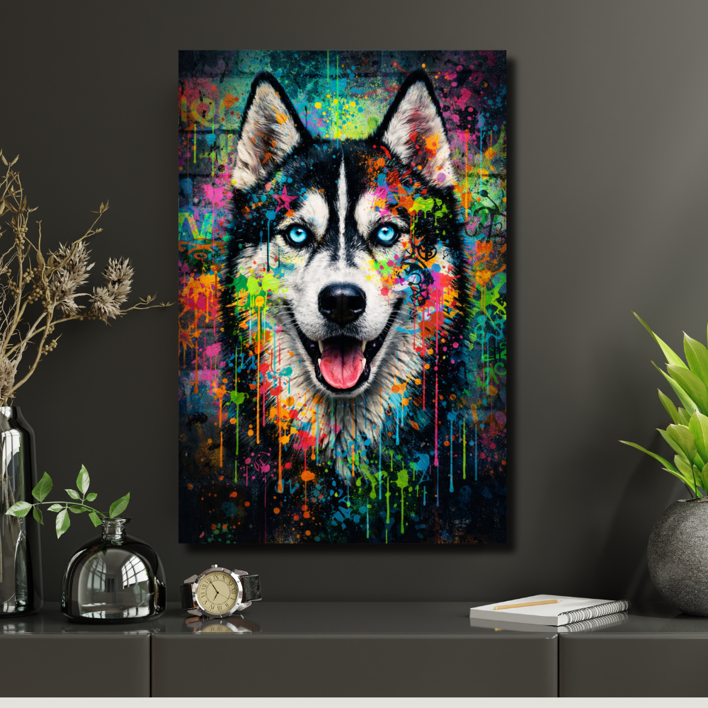 Portrait Animal Personnalisé Street Art – Poster Chien ou Chat Style Graffiti Coloré