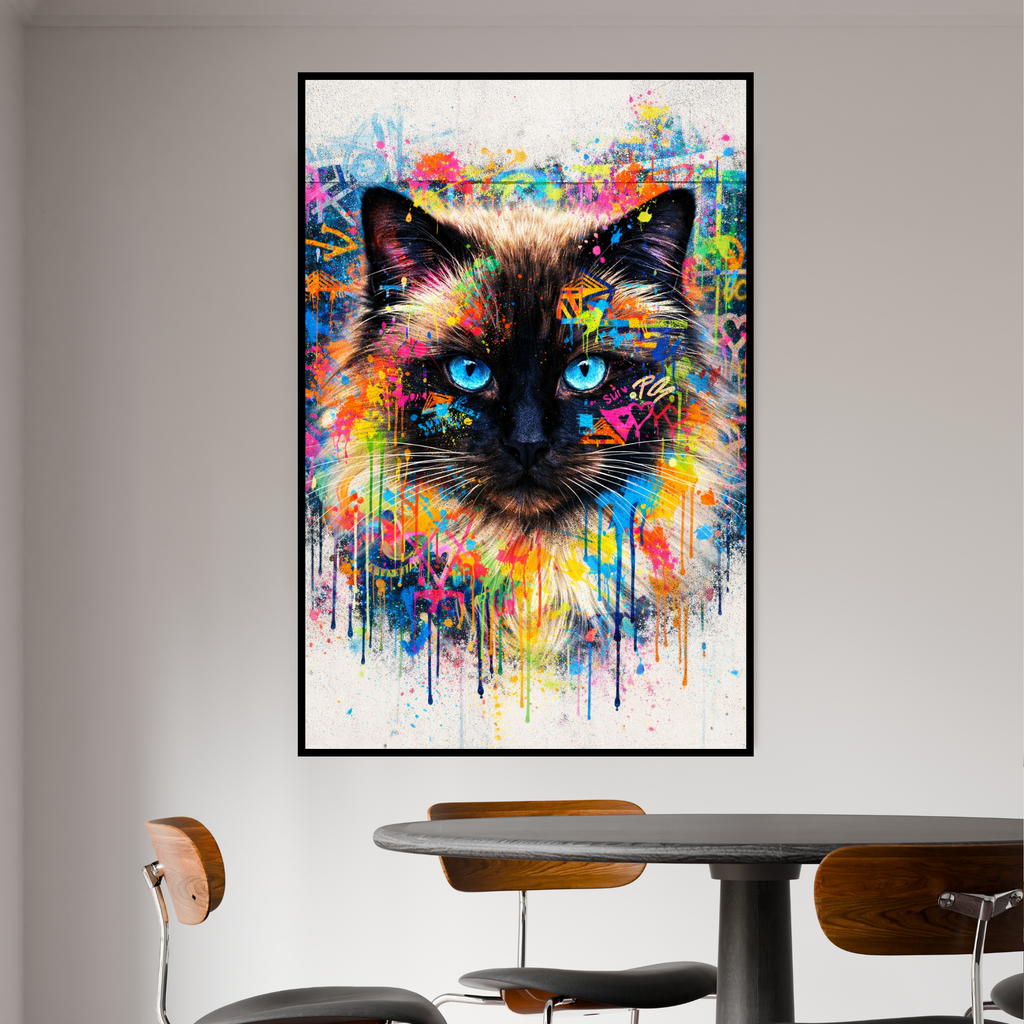 Portrait Animal Personnalisé Street Art – Poster Chien ou Chat Style Graffiti Coloré