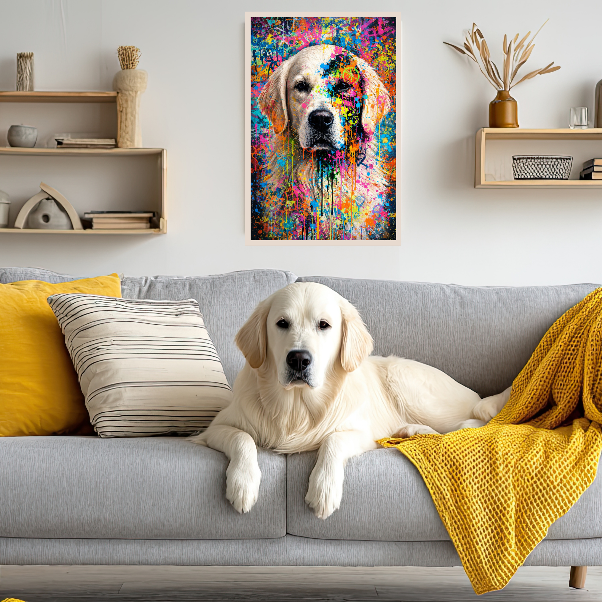 Portrait Animal Personnalisé Street Art – Poster Chien ou Chat Style Graffiti Coloré