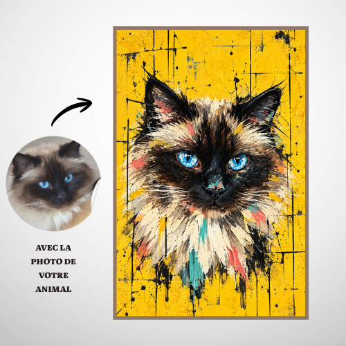 Portrait Animal Personnalisé d’après Photo – Poster Artistique Chien & Chat – 7 Styles au Choix