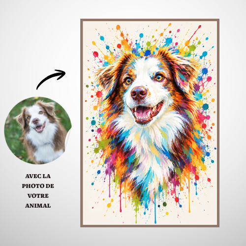 Portrait Animal Personnalisé d’après Photo – Poster Artistique Chien & Chat – 7 Styles au Choix