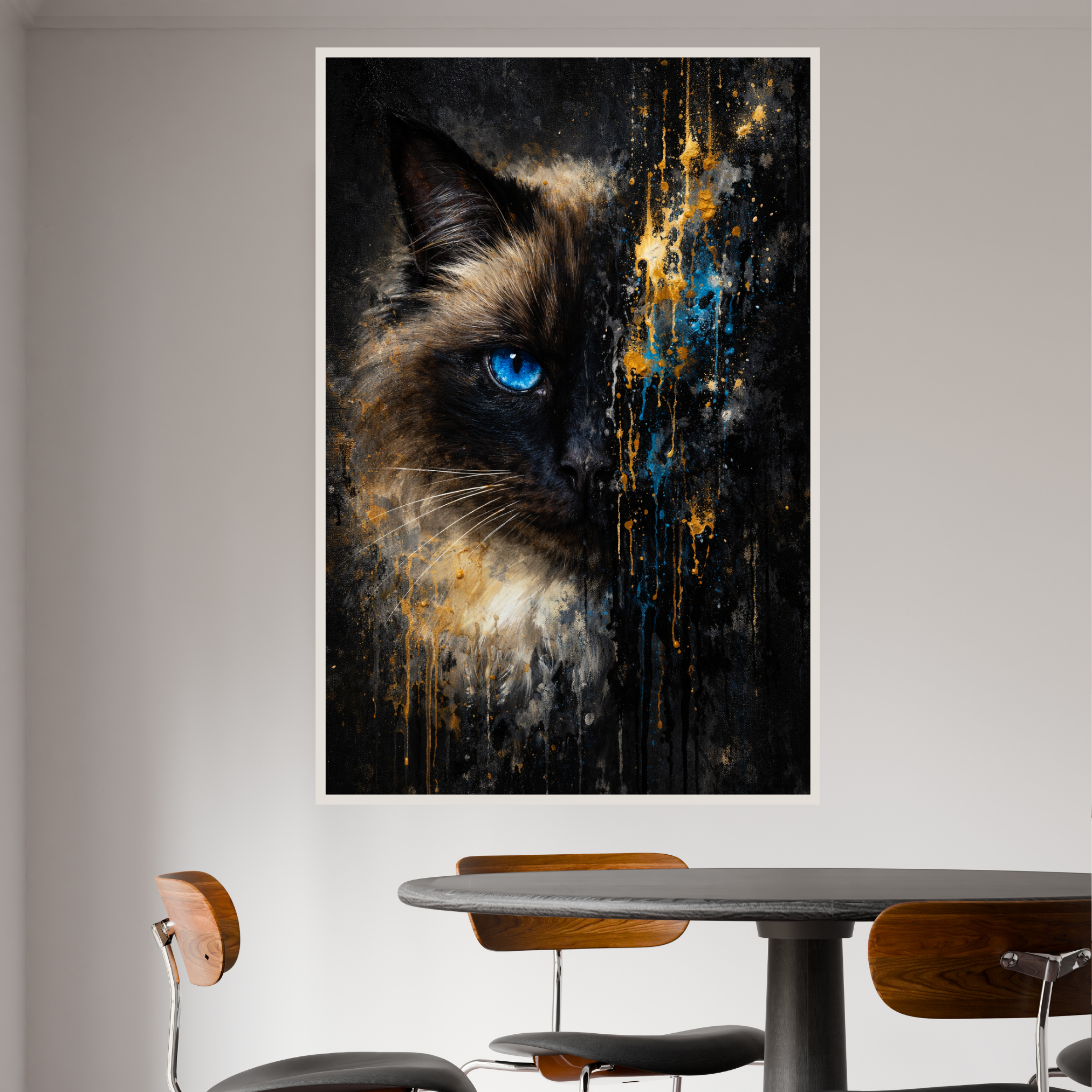 Portrait Animal Personnalisé Artistique – Poster Chien ou Chat Style Peinture Moderne Abstraite