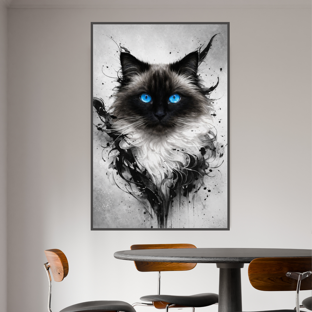 Poster Animal Personnalisé Artistique – Portrait Moderne Noir et Blanc Chien ou Chat