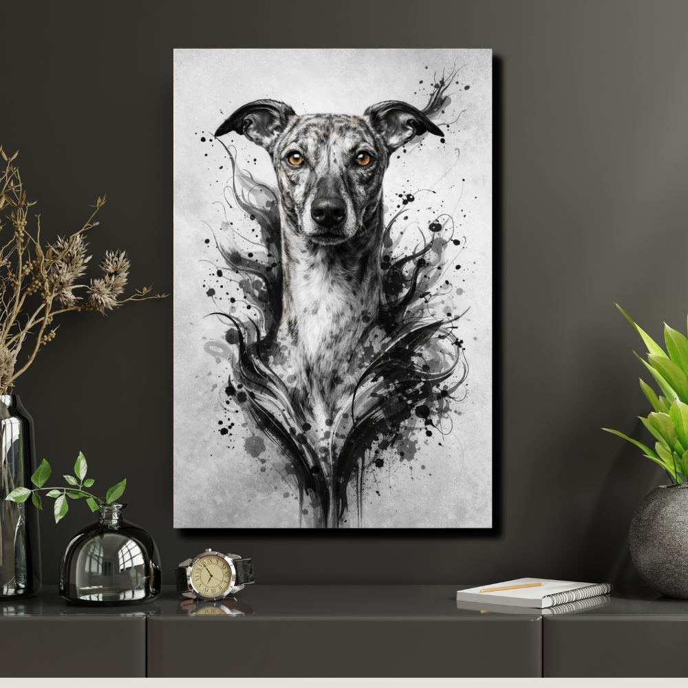Poster Animal Personnalisé Artistique – Portrait Moderne Noir et Blanc Chien ou Chat